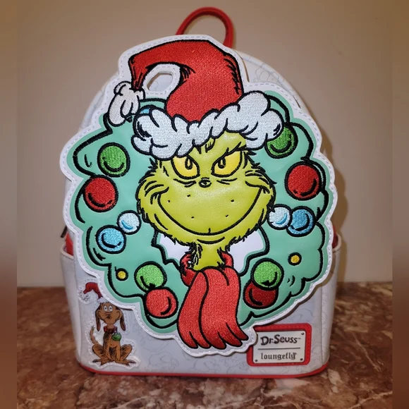NWT Loungefly Dr Seuss The Grinch Christmas Wreath Mini Backpack dssbk0037-1.jpg main image 2